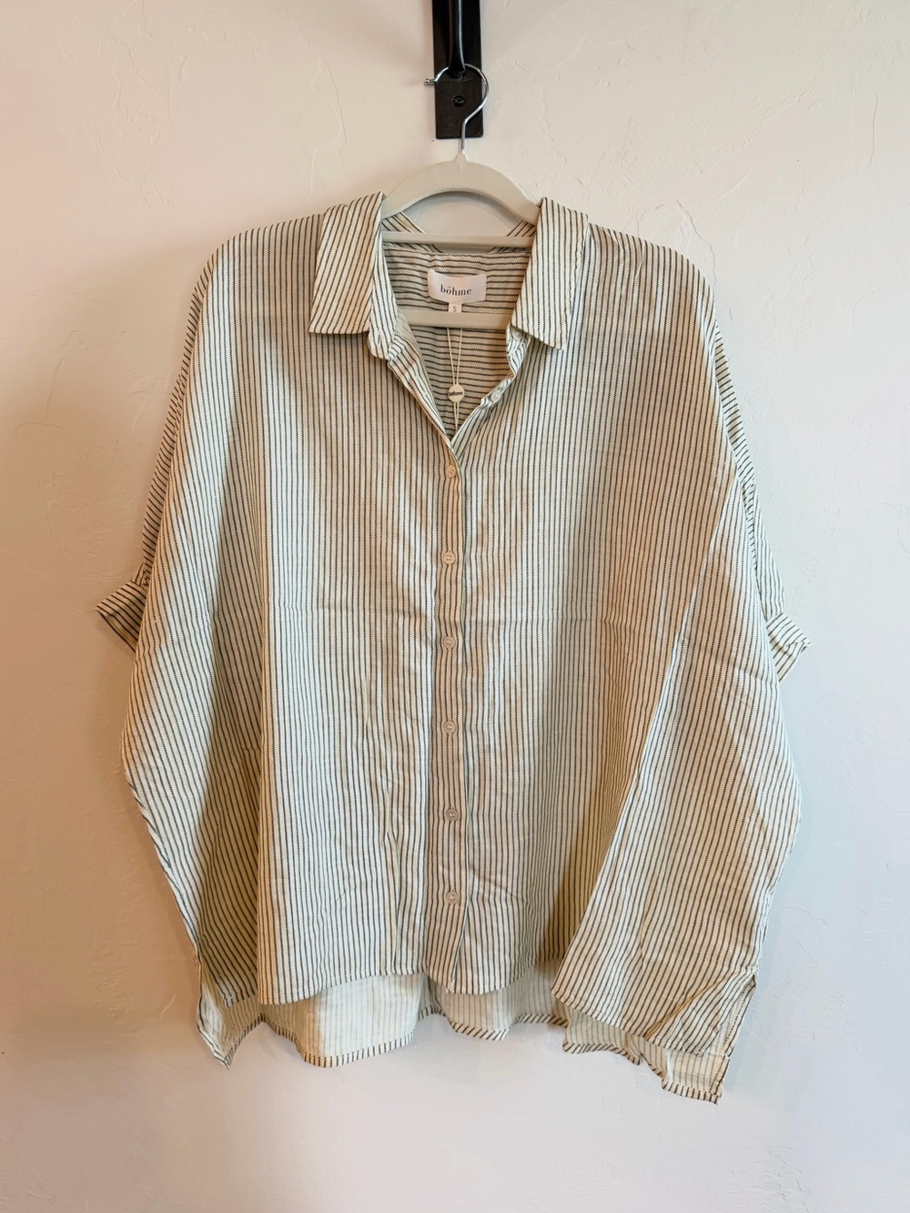 Bohme Oversized Button-Down Striped Blouse
